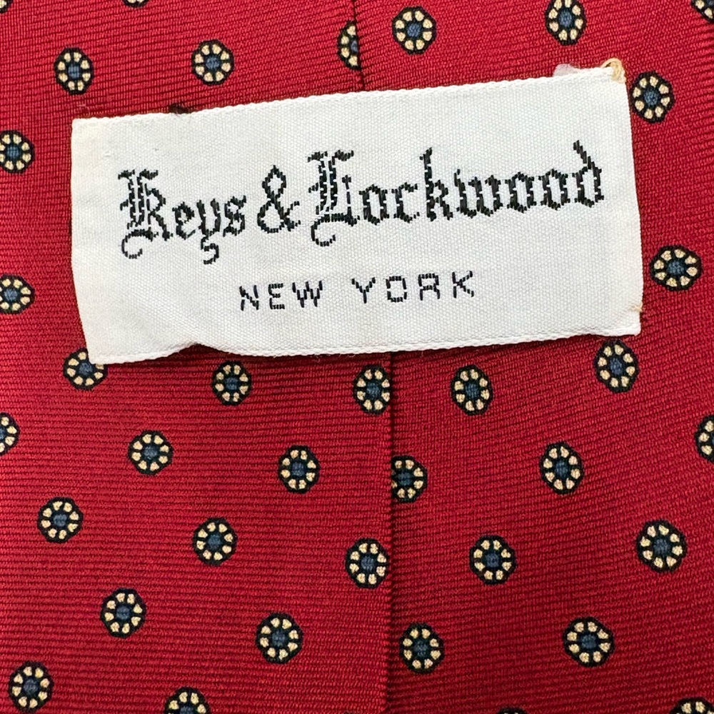 Vintage Keys & Lockwood Red Patterned Tie